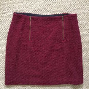 Ann Taylor LOFT double zip boucle skirt 8